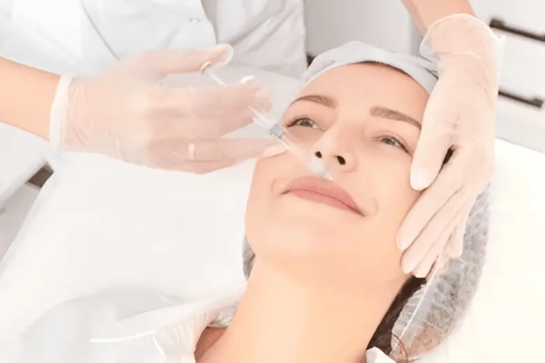 Patient receiving a Juvederm dermal filler treatment at Sher Dental