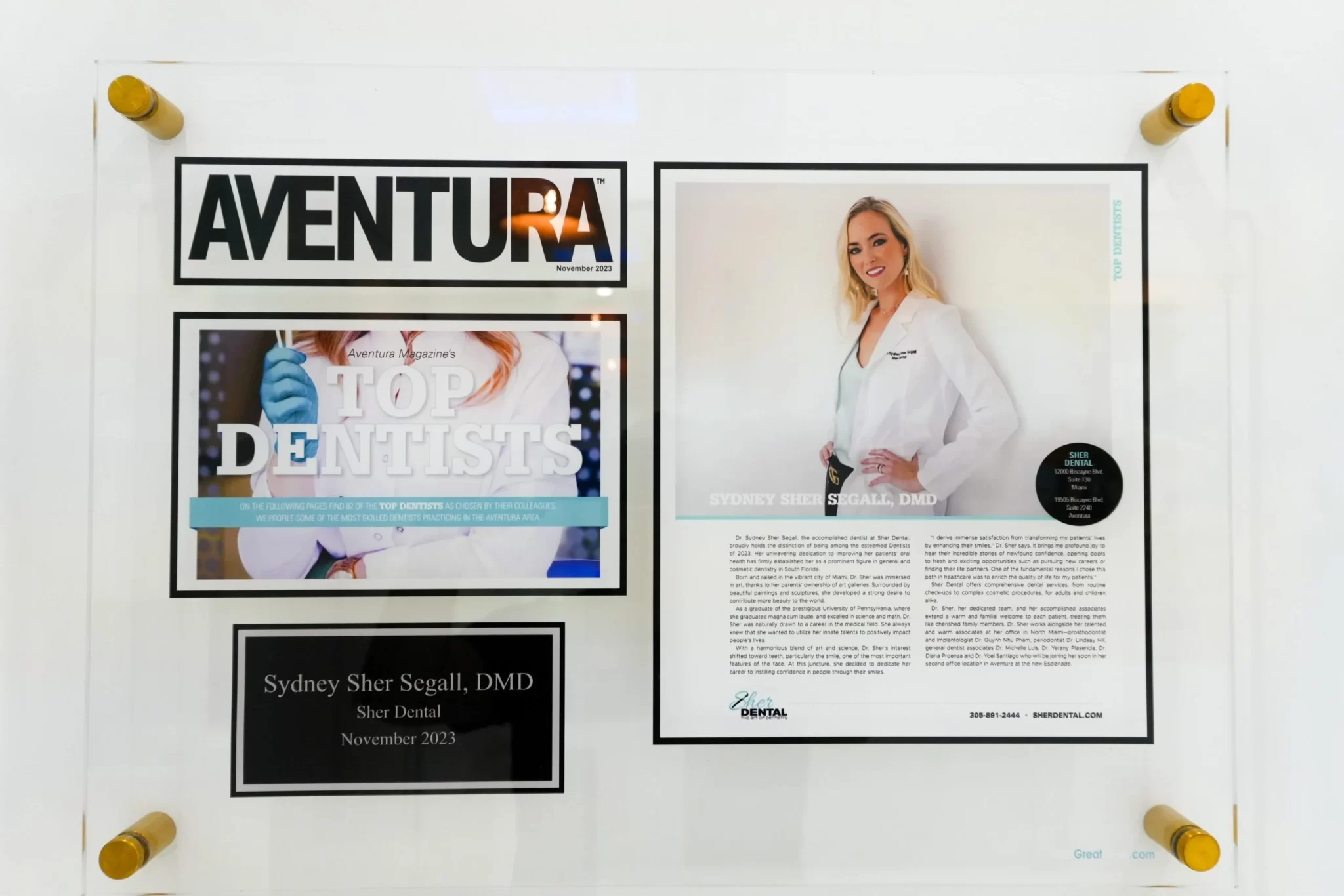 Interior of the Sher Dental Aventura office